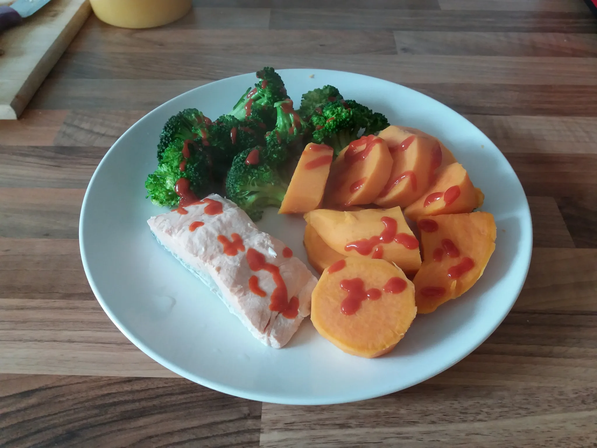 Salmon, Sweet Potato and Broccoli
