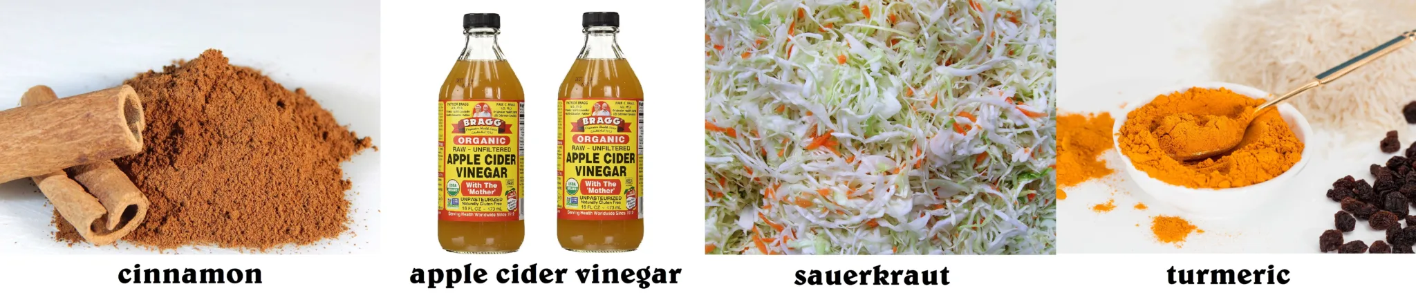 cinnamon apple cider vinegar sauerkraut turmeric increase insulin sensitivity