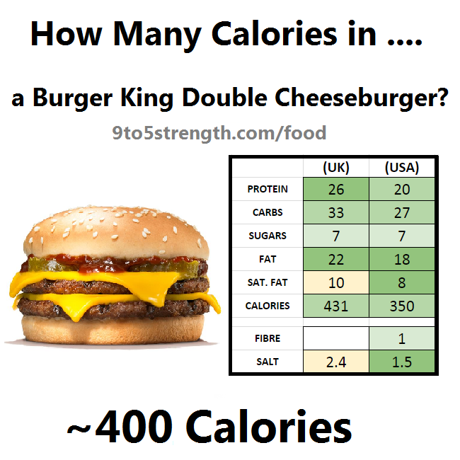 how many calories in burger king double cheeseburger