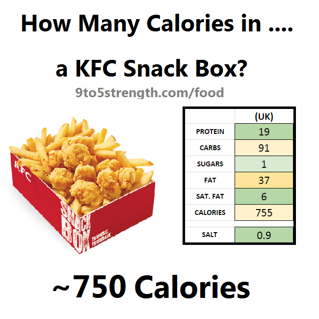 how many calories in kfc snack box