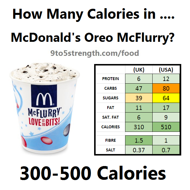 how many calories in mcdonald's oreo mcflurry