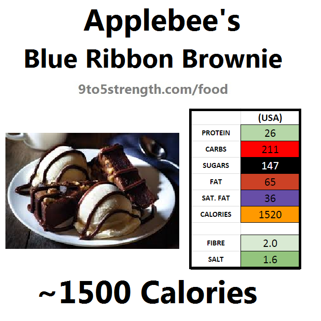 applebee's nutritional information calories blue ribbon brownie