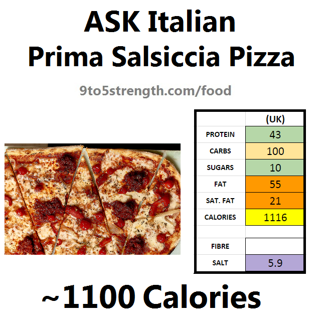 ASK italian nutrition information calories prima salsiccia pizza