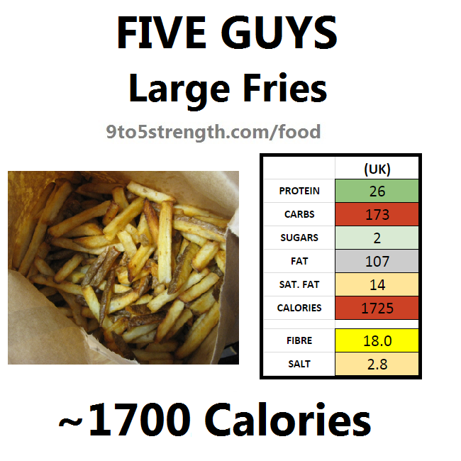five guys calories nutrition information large fries