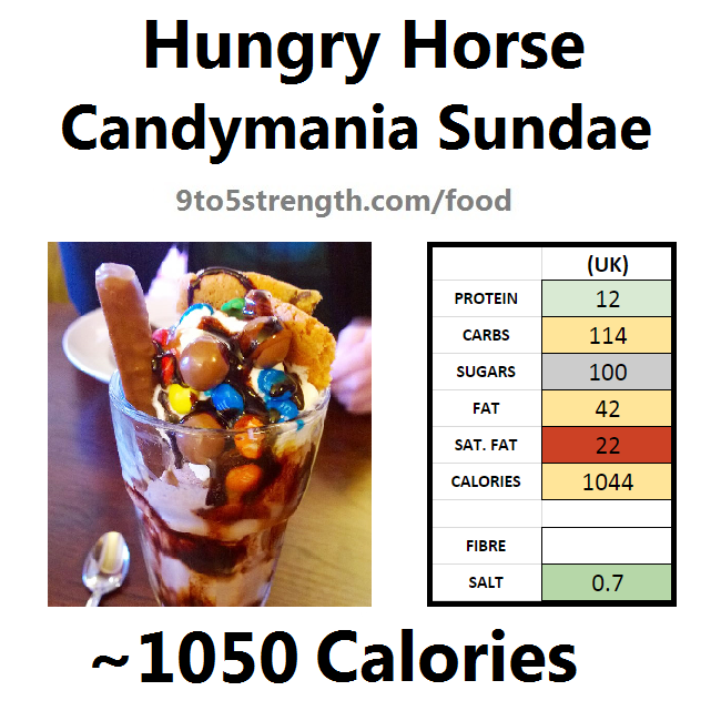 hungry horse nutrition information calories candymania sundae