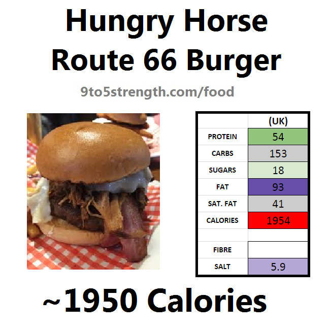 hungry horse nutrition information calories route 66 burger