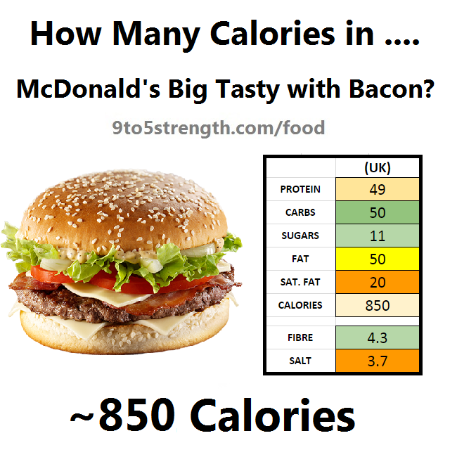 how many calories in mcdonald's big tasty with bacon