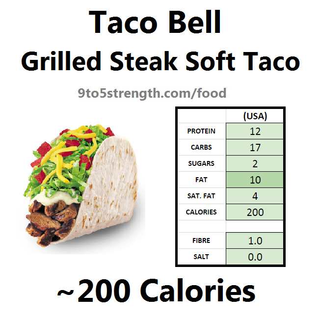 taco bell nutrition information calories soft taco