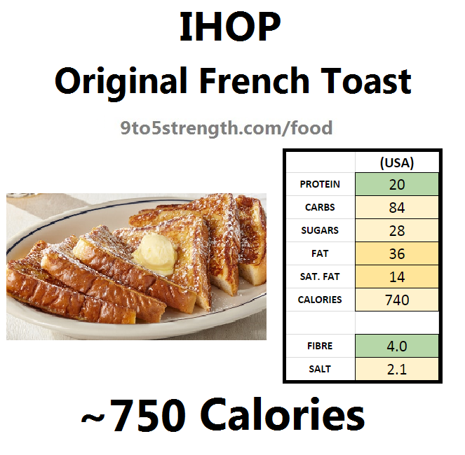 nutrition information calories IHOP original french toast