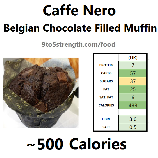 nutrition information calories caffe nero belgian chocolate muffin