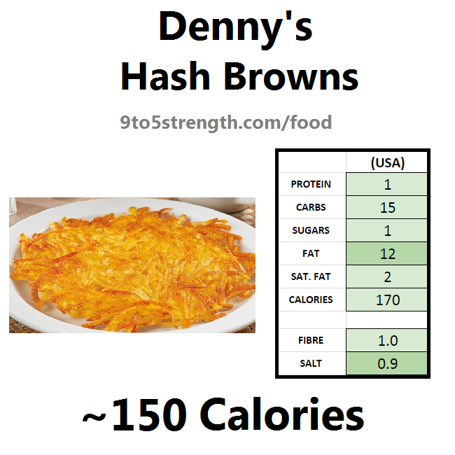 denny's nutrition information calories menu hash browns
