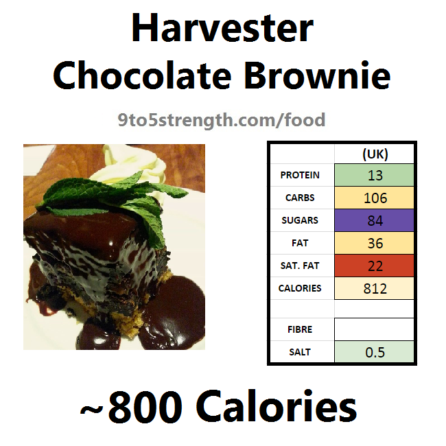 harvester nutrition information calories chocolate brownie
