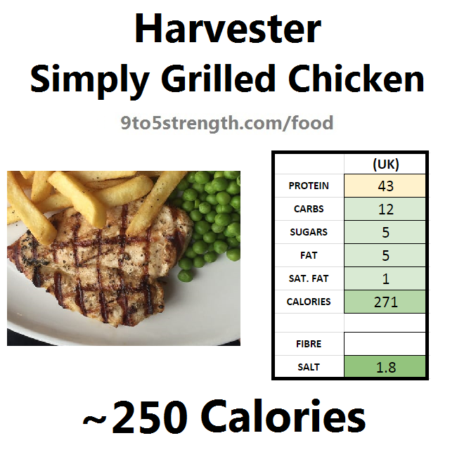 harvester nutrition information calories simply grilled chicken