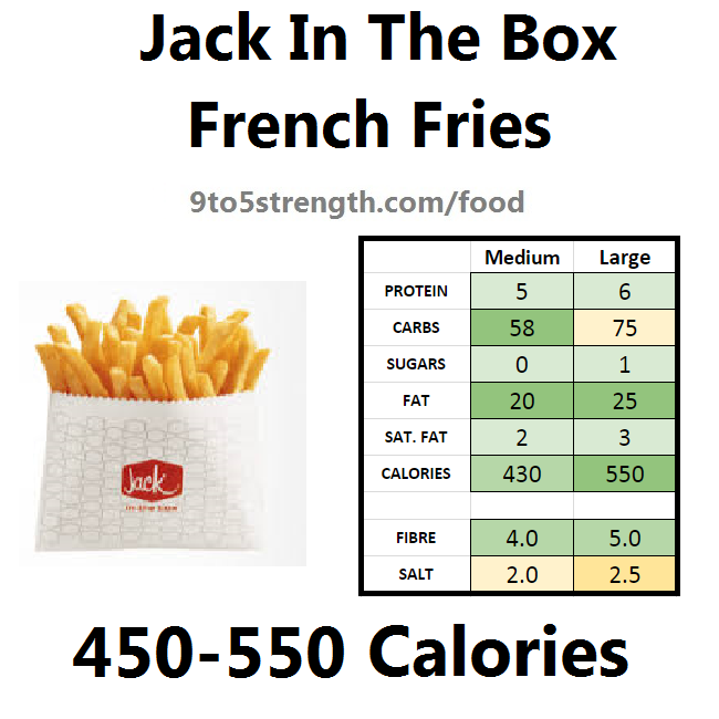 jack in the box nutrition information calories menu french fries