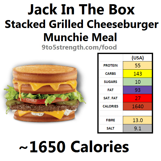 jack in the box nutrition information calories menu stacked grilled cheeseburger munchie meal