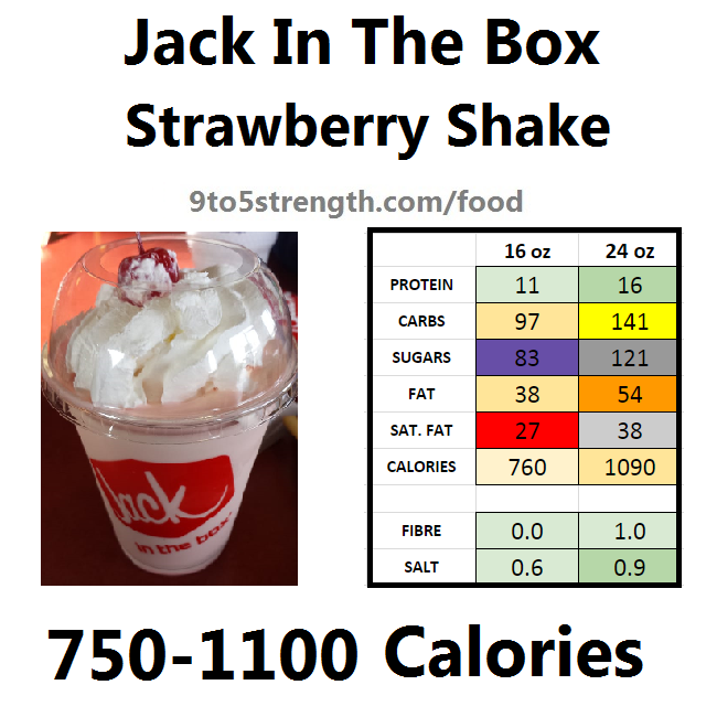 jack in the box nutrition information calories menu strawberry shake