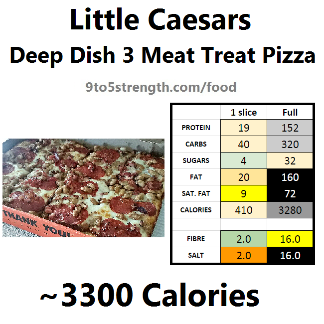 little caesars calories nutrition information deep dish 3 meat treat pizza