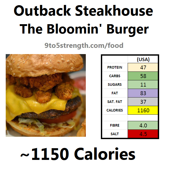 outback steakhouse calories nutrition info menu bloomin burger