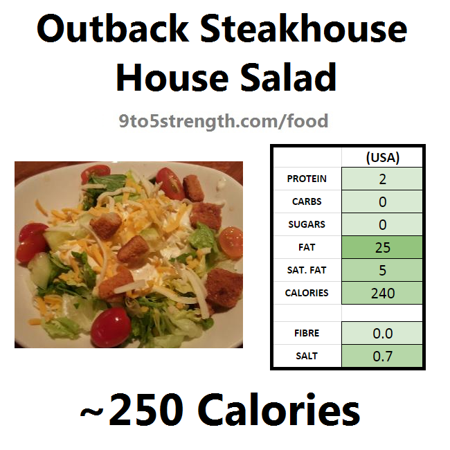 outback steakhouse calories nutrition info menu house salad