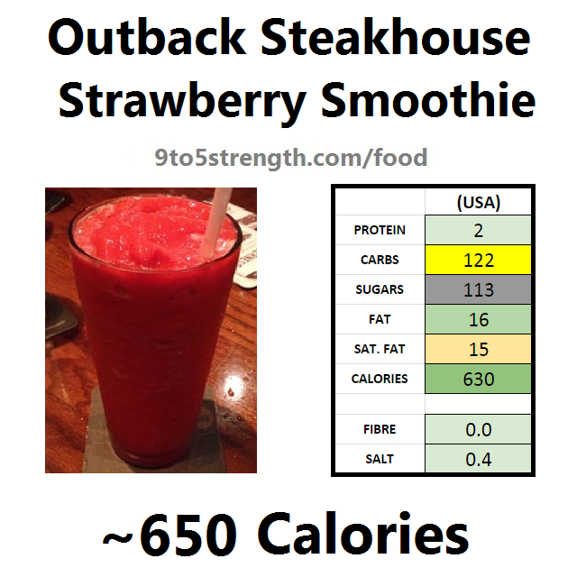 outback steakhouse calories nutrition info menu strawberry smoothie