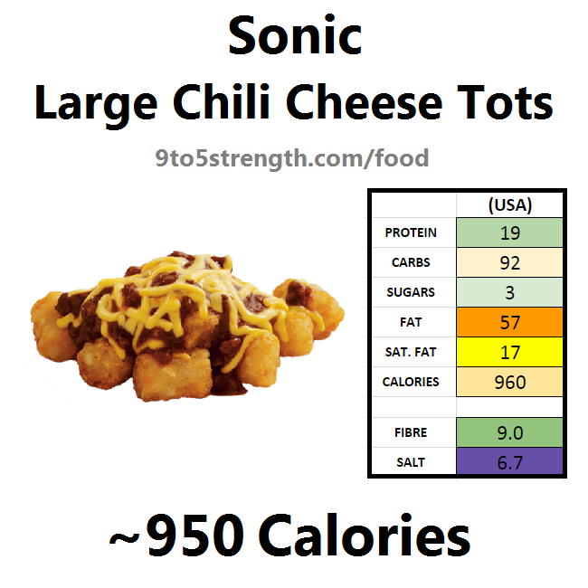 calories in sonic chili cheese tots