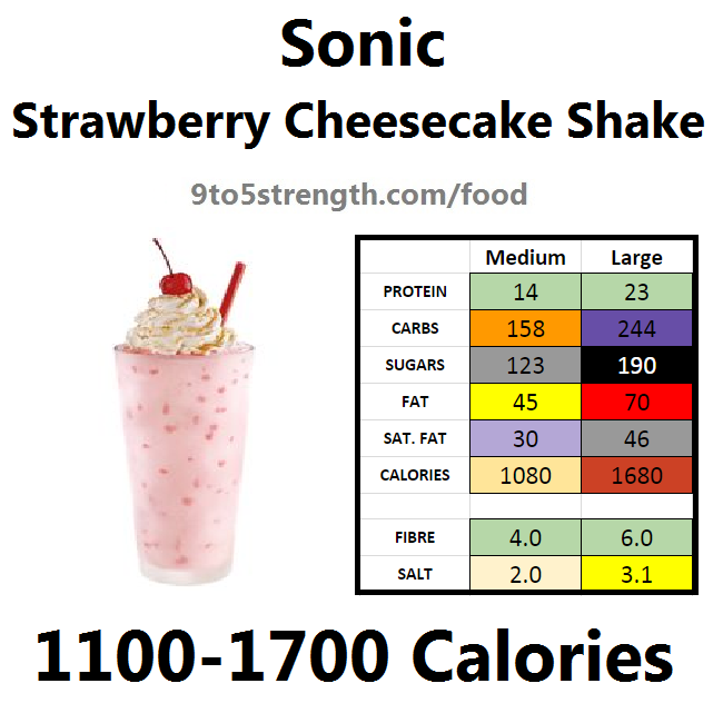 sonic shake calories