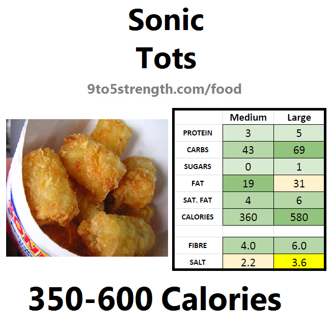 calories in sonic tots