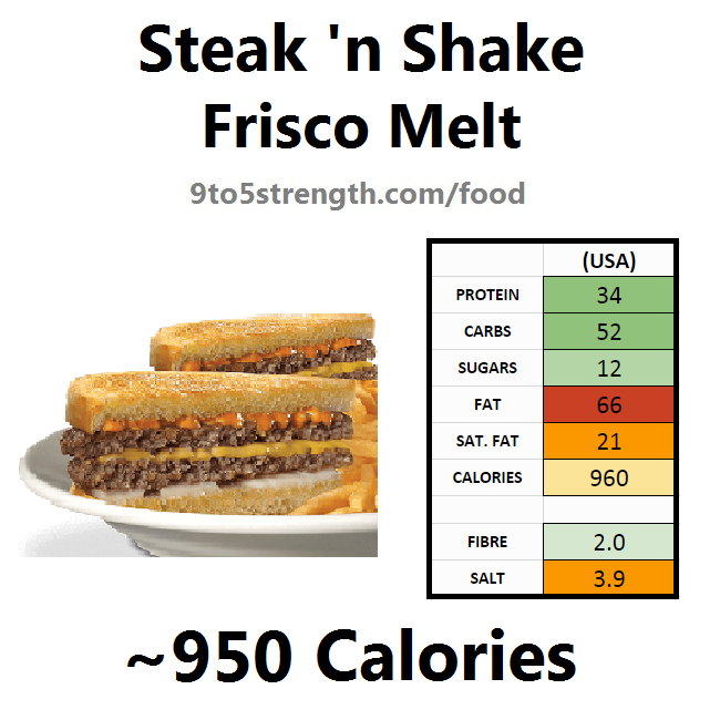 steak n shake nutrition information calories frisco melt