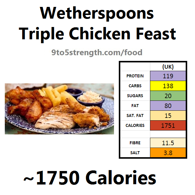 wetherspoons nutrition information calories triple chicken feast