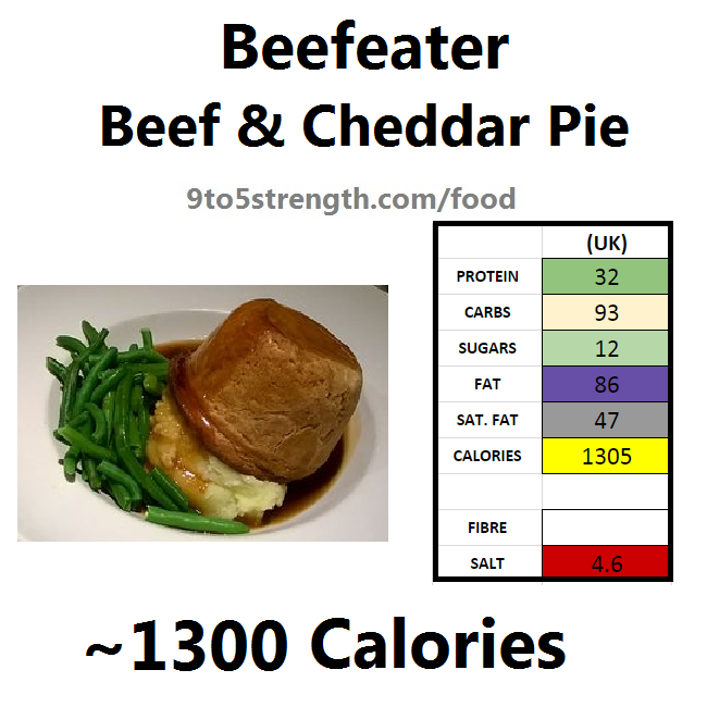 calories in beefeater beef cheddar pie