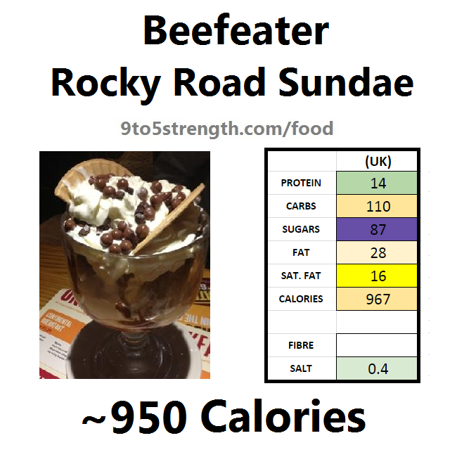calories in beefeater rocky road sundae