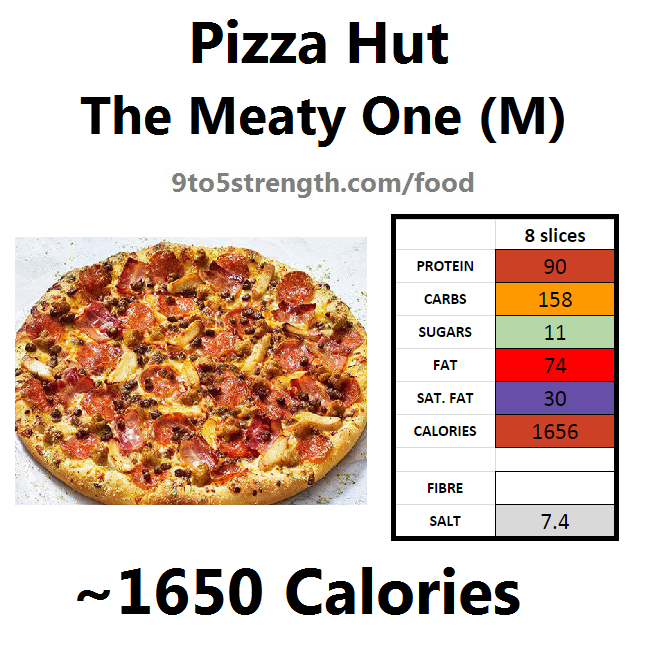 nutrition information calories pizza hut meaty one