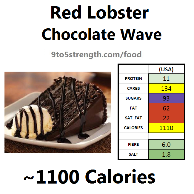 nutrition information calories red lobster chocolate wave