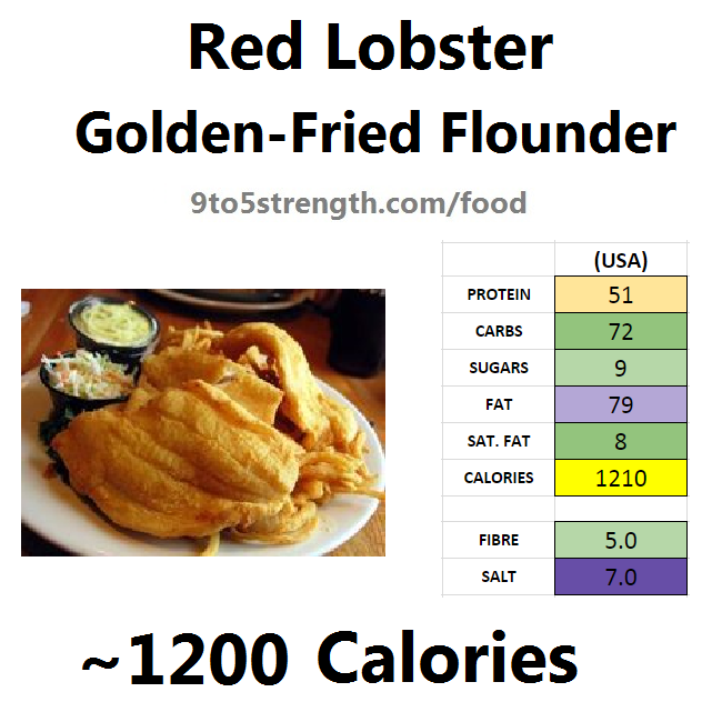 nutrition information calories red lobster golden-fried flounder