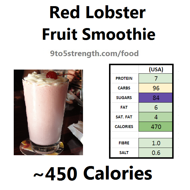 nutrition information calories red lobster fruit smoothie