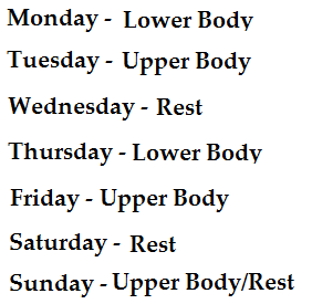 upper lower body training split