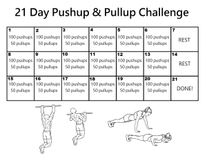 21 day pull up and push up challenge