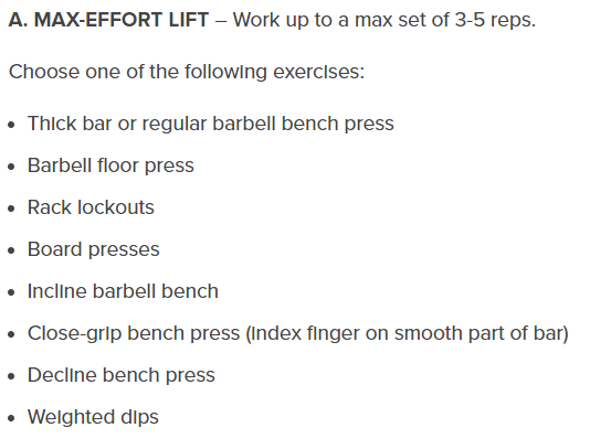 exercise selection