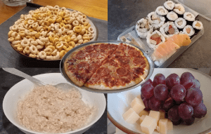 cereal sushi pizza oatmeal grapes cgm glucose